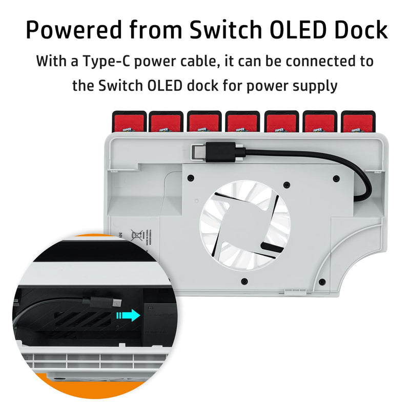 Load image into Gallery viewer, Nintendo Switch OLED Dock Cooling Fan with Game Card Storage - Polar Tech Australia