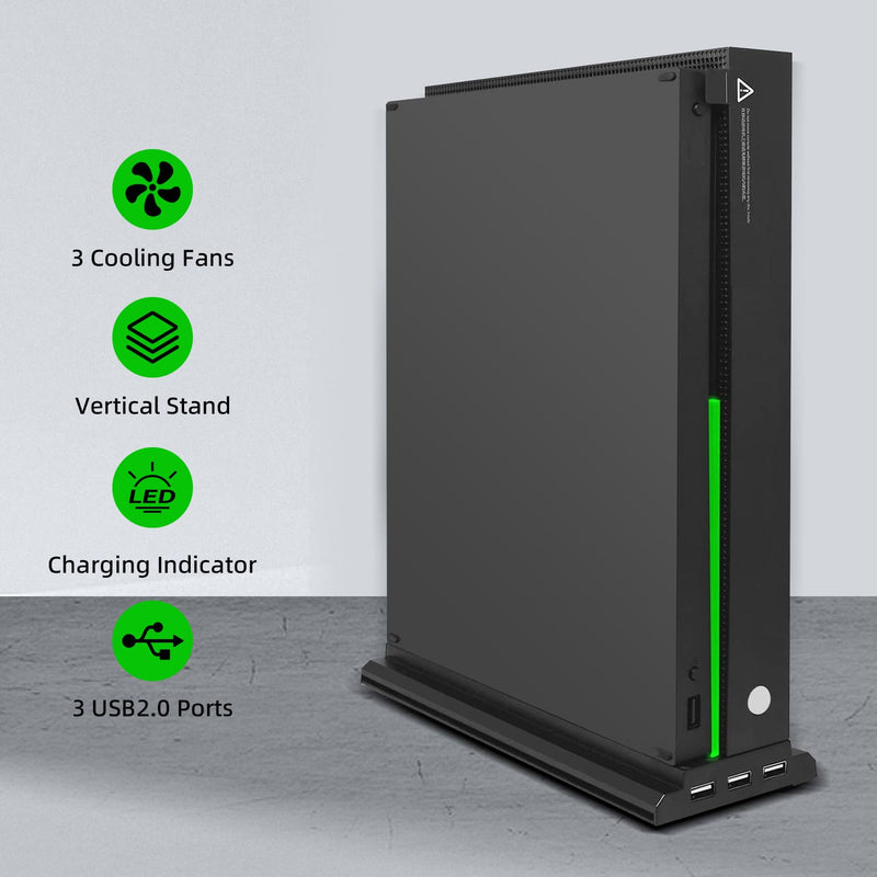 Load image into Gallery viewer, Xbox One X Vertical Cooling Stand with 3 Fans and 3 USB Ports - Polar Tech Australia