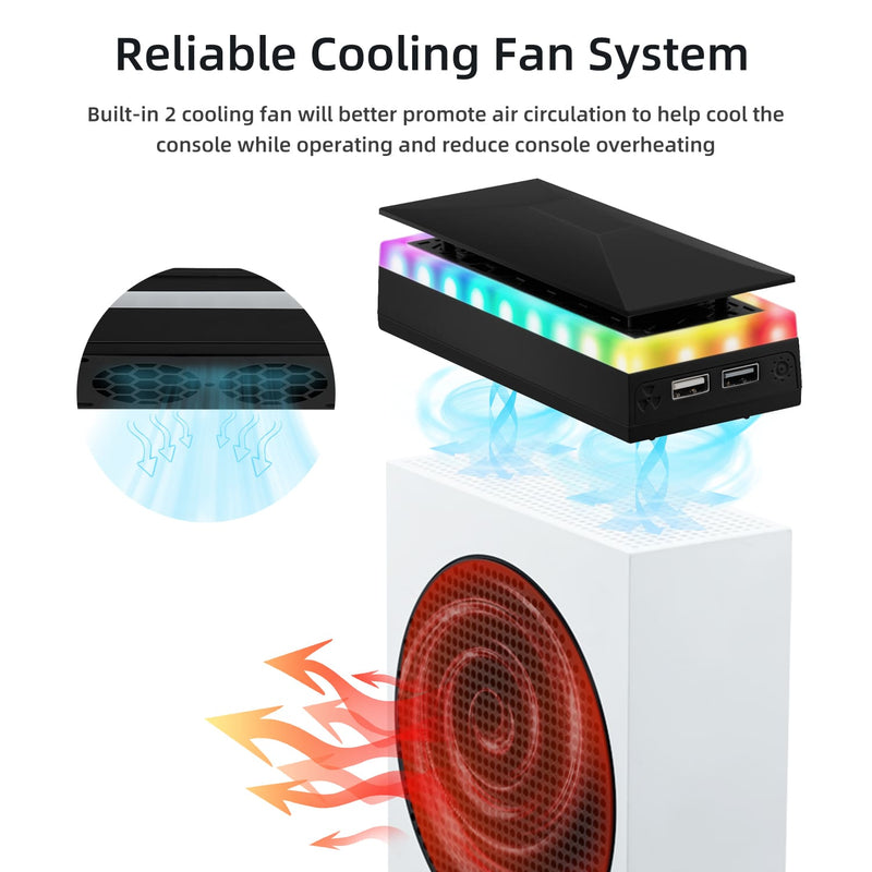 Load image into Gallery viewer, Xbox Series S Upper Top Cooling Fan with RGB Lighting - Polar Tech Australia
