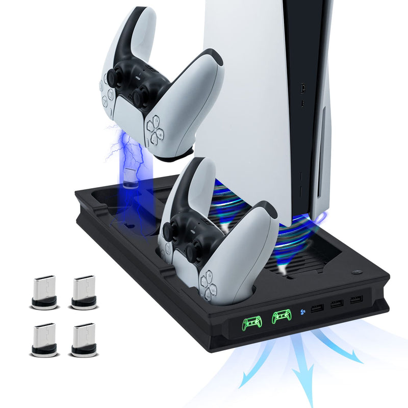 Load image into Gallery viewer, PS5 UHD/Digitial Edition Multifunctional LED Cooling Stand with Dual Controller Charging - Polar Tech Australia