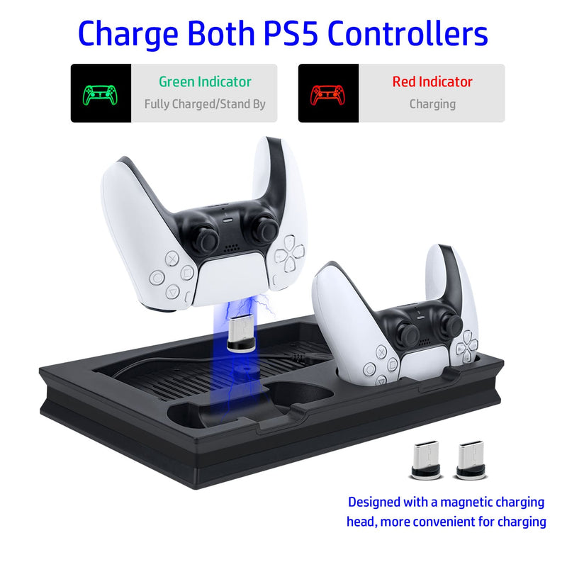 Load image into Gallery viewer, PS5 UHD/Digitial Edition Multifunctional LED Cooling Stand with Dual Controller Charging - Polar Tech Australia