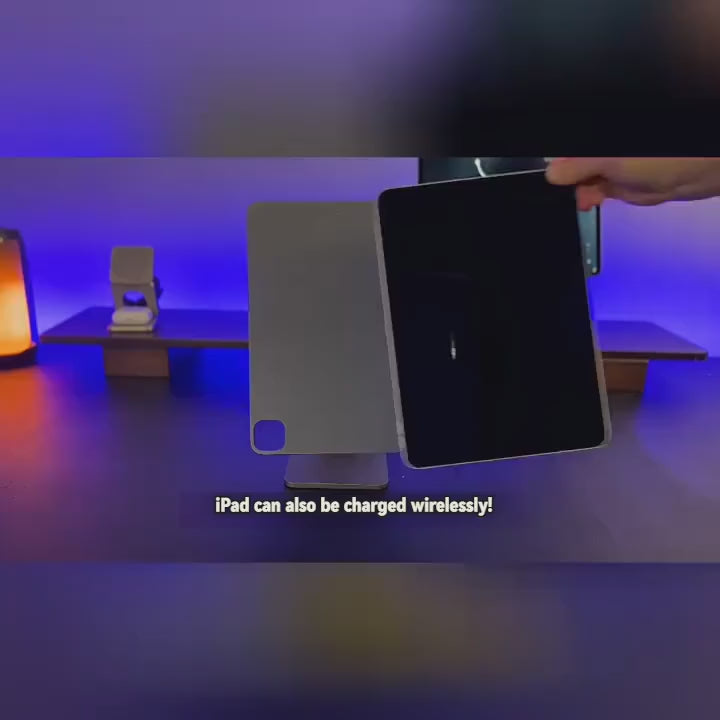Load and play video in Gallery viewer, Magnetic 18W Wireless Charging Stand POS Stand For Apple iPad Pro Air Mini