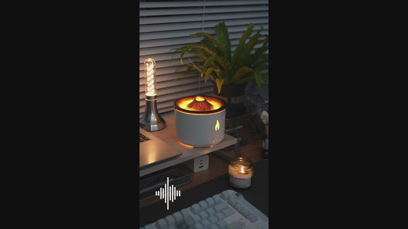 Load and play video in Gallery viewer, Volcano Humidifier Flame Aroma Diffuser Ultrasonic Essential Oil Scent Diffuser 300ml Large Capacity 2-in-1 Essential Oil Diffuser with Function Timer for Bedroom Home Office (Double Color Flame)