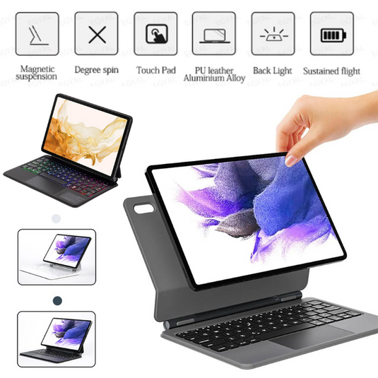 Samsung Galaxy Tab S7 & S8 & S9 & S9 FE & S10 FE - Magnetic Suspension Magic Keyboard Case - i-Station Mobile Phone & Electronic Device Repair and Accessories