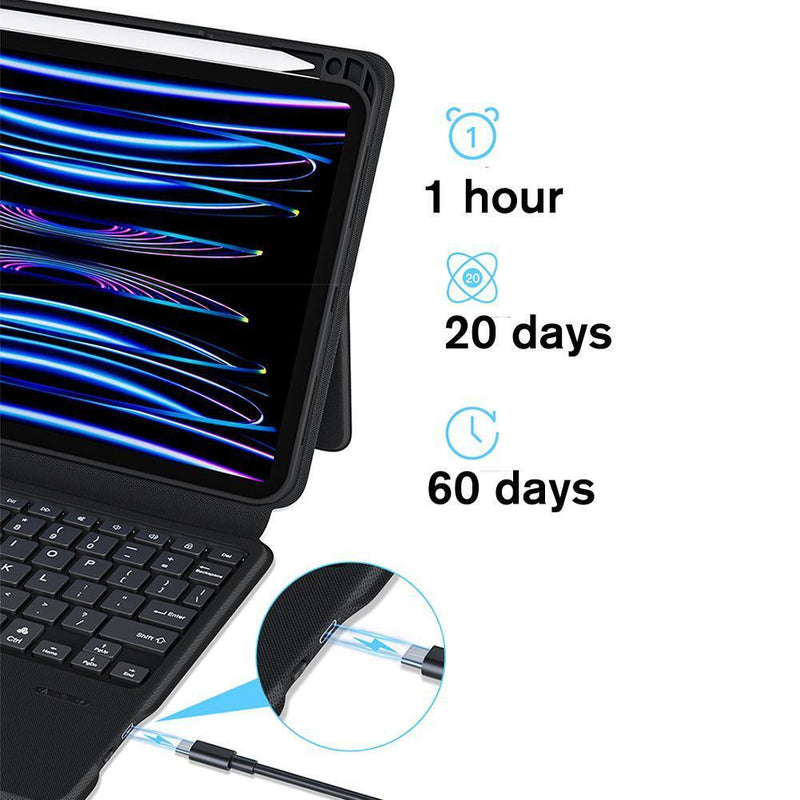 Load image into Gallery viewer, Apple iPad Pro 11" & Air 4/5 10.9" - Magic 360 Rotation Detachable Smart Wireless Trackpad Keyboard Flip Case - Polar Tech Australia
