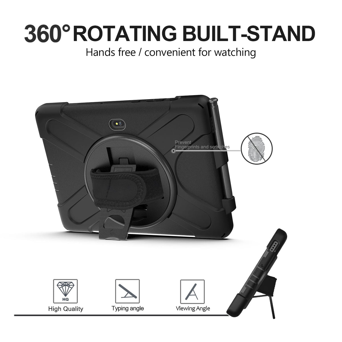 Samsung Galaxy Tab Active Pro 10.1 2019 (T540/T545) Heavy Duty 360 Degree Rotate Stand Hand Strap Case - Polar Tech Australia