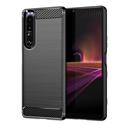 Sony Xperia XZ3 - Drawing Series Carbon Fiber Shockproof TPU Heavy Duty Series Case - i-Station Mobile Phone & Electronic Device Repair and Accessories