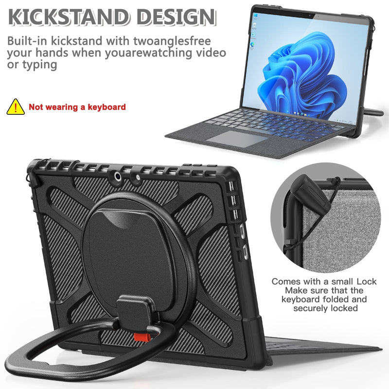 Load image into Gallery viewer, Microsoft Surface Go 1/2/3 - 360 Degree Rotate Shockproof Heavy Duty Tough Stand Case Cover With Pen Holder - Polar Tech Australia