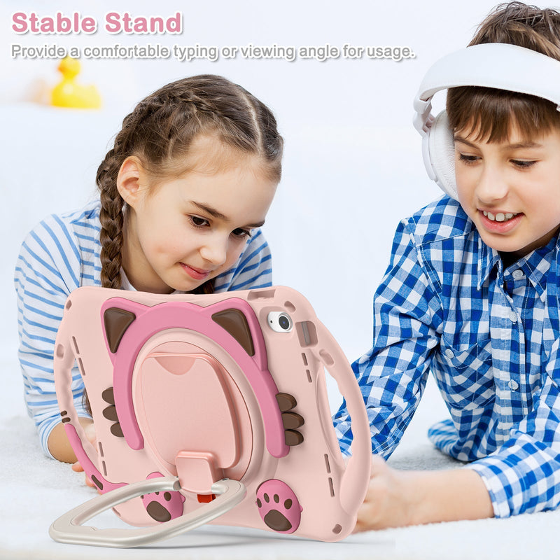 Load image into Gallery viewer, Apple iPad Mini 1/2/3/4/5 EVA Kid Friendly Cat Style Heavy Duty Case with Handle Stand Ring - Polar Tech Australia