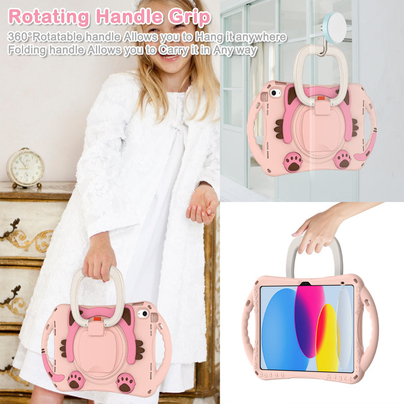 Load image into Gallery viewer, Apple iPad 7th(2019)/iPad 8th(2020)/iPad 9th(2021) 10.2" & Air 3 & Pro 2 10.5“ EVA Kid Friendly Cat Style Heavy Duty Case with Handle Stand Ring - Polar Tech Australia