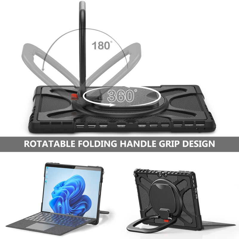 Load image into Gallery viewer, Microsoft Surface Pro 9 (2038) - 360 Degree Rotate Shockproof Heavy Duty Tough Stand Case Cover With Pen Holder - Polar Tech Australia