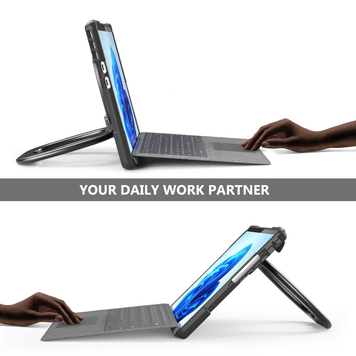 Microsoft Surface Pro 4/5/6/7/7 Plus - 360 Degree Rotate Shockproof Heavy Duty Tough Stand Case Cover With Pen Holder - Polar Tech Australia