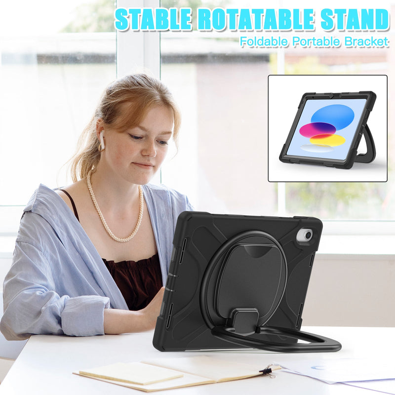 Load image into Gallery viewer, Apple 10th 2022 10.9“ EVA Kid Friendly Heavy Duty Ring Holder Stand Case - Polar Tech Australia