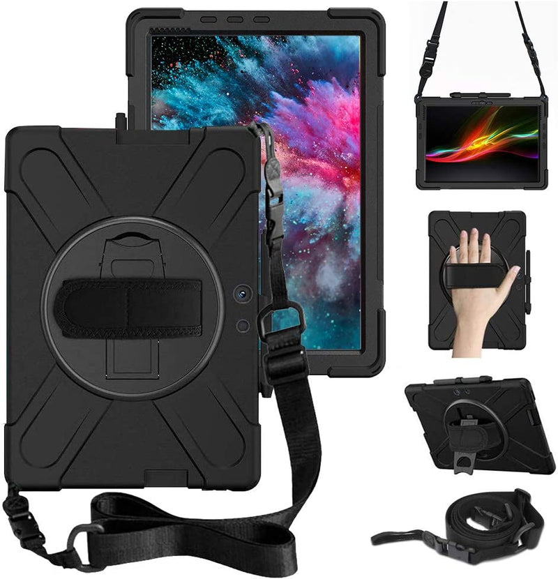 Load image into Gallery viewer, Microsoft Surface Go 1/2/3 - 360 Degree Rotate Shockproof Heavy Duty Tough Stand Case Cover With Strap & Pen Holder - Polar Tech Australia