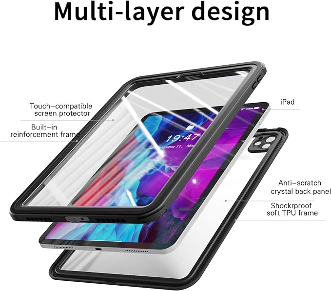 Load image into Gallery viewer, Apple iPad Pro 12.9" 4th Gen 2020 Version Shellbox Waterproof Heavy Duty Lifeproof Style Case - Polar Tech Australia