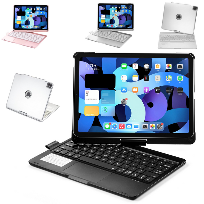 360° Rotating Wireless Touchpad Keyboard Case for iPad (7th-10th Gen): Boost Productivity and Protection in Style