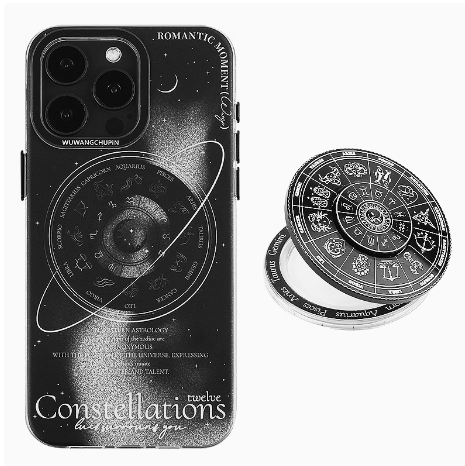 Discover the Space Compass Galaxy Style Unzip TPU Protection Case: Stylish Protection with a Spin Pop Socket