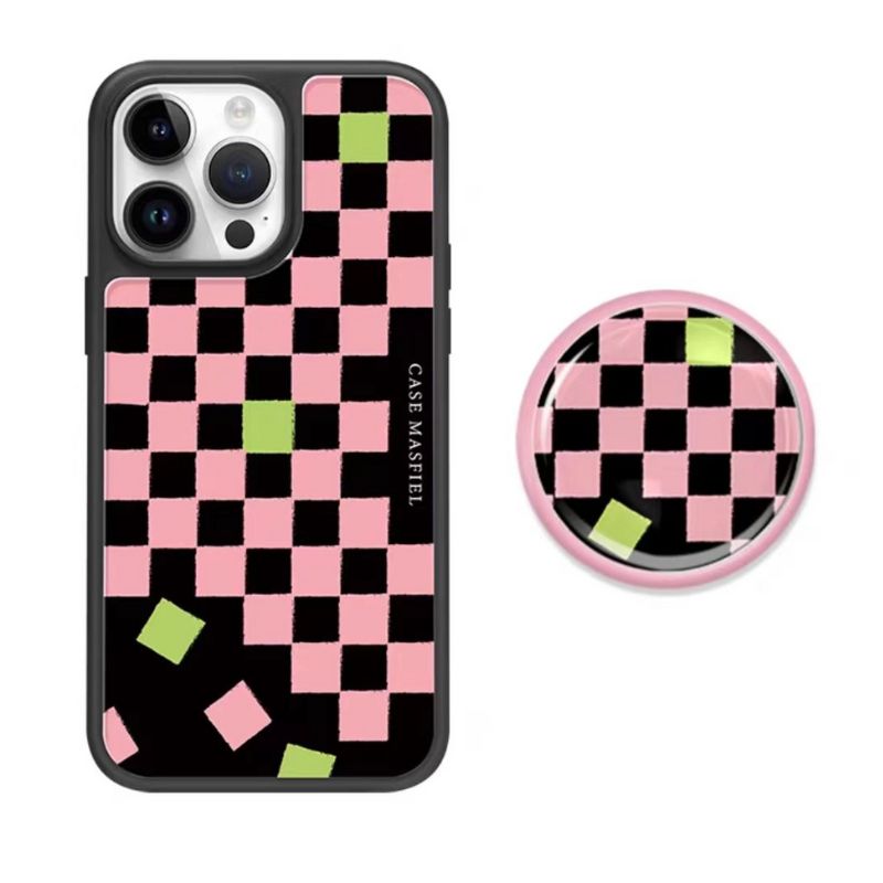 Load image into Gallery viewer, [Magsafe Compatible] Apple iPhone 15/Plus/Pro/Max - Two-tone Checkerboard Pattern Fashion-Forward Series Case
