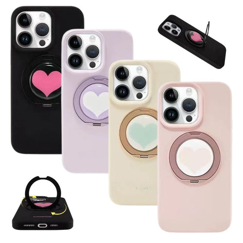 [Built-in Stand] Apple iPhone 16/Pro/Max - 360 Degree Rotating Liquid Silicone Fashion-Forward Series Case