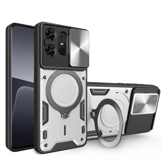 [Built-in Ring Bracket][With Slide Lens Cover] Motorola Moto G35 Minimalist Ultra-thin Shockproof Phone Stand Series Case - i-Station Mobile Phone & Electronic Device Repair and Accessories