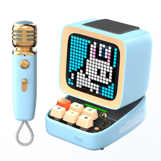 Divoom Ditoo-Mic Mini Karaoke Machine Pixel Art Singing Bluetooth Speaker With Pixel Display, Microphone