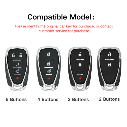 Chevrolet Zinc Alloy + PU Leather Car Key Fob Case Cover For Cavalier, Malibu, Cruze, Trax, Monza, Sail