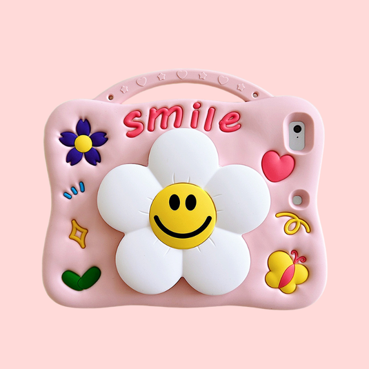 [With Pen Slot][Shoulder Strap] Apple iPad 10.9/11'' 10/11th Gen (2022/2025) Flower Silicone Full-Protection Shockproof Stand Case