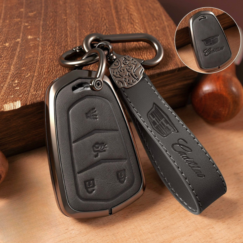 Load image into Gallery viewer, Cadillac Crazy Horse Leather Car Key Fob Case Cover For XT5, XT4, XT6, CT4, CT5, CT6, ATS-L, XTS, TS-L - i-Station Mobile Phone &amp; Electronic Device Repair and Accessories
