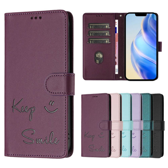 [With Card Slot] OPPO Reno 12 Pro 5G (CPH2629) - Fashion Smile PU Leather Wallet Series Stand Case With Lanyard