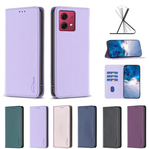 [With Card Slot][Adjustable Stand] Motorola Moto Edge 50 Pro 5G - Pure Color Drop Proof PU Leather Flip Wallet Series Case