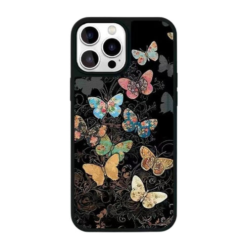 Apple iPhone 14/Pro/Max - High Quality Floral & Butterfly Embossed Leather Fashion-Forward Series Case