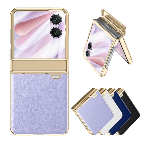 Honor Magic V Flip 2 Electroplated Chain Shockproof Plain Leather Essentials Series Case With Screen Protector