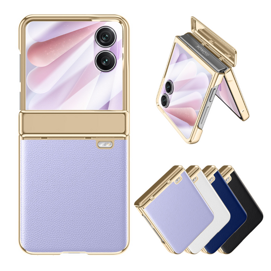 Honor Magic V Flip 2 Electroplated Chain Shockproof Plain Leather Essentials Series Case With Screen Protector