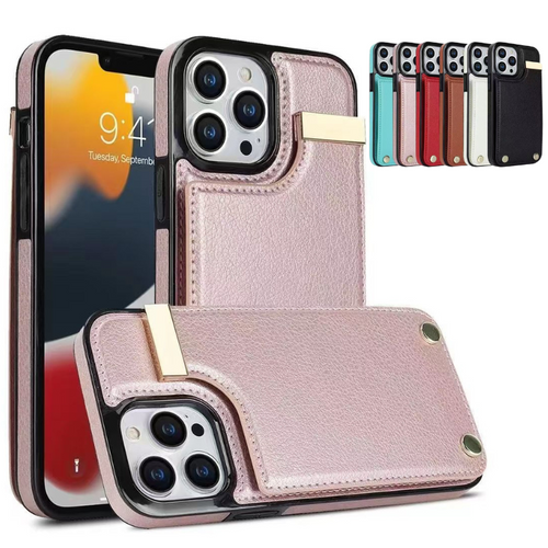 [With Card Slot] Apple iPhone 14/Plus/Pro/Pro Max Leather Minimalist Shockproof Wallet Series Case