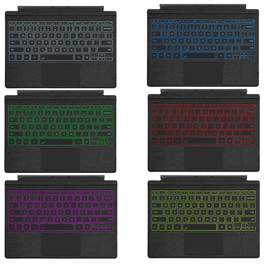 [With RGB Backlit] Microsoft Surface Go 1/2/3/4 - Compatible Ultra-Thin Wireless Bluetooth Magnetic Touchpad Keyboard