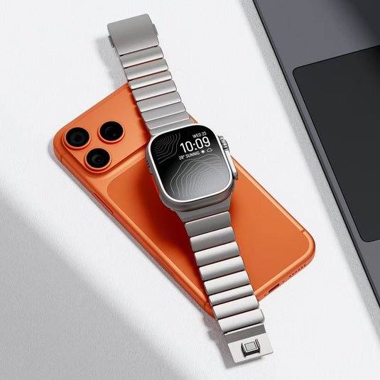 [44mm] Apple Watch Series 6/5/4/SE Dual-Layer Design with Titanium and Silicone Watch Band - i-Station Mobile Phone & Electronic Device Repair and Accessories