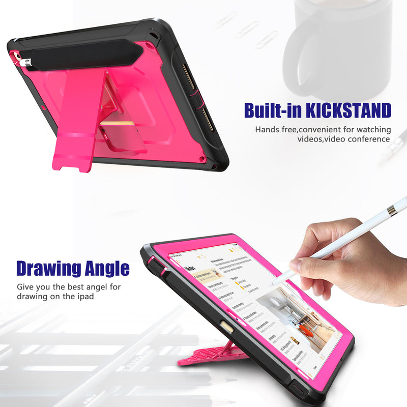 Load image into Gallery viewer, [Built-in Stand][With Pen Slot] Apple iPad 5/6 9.7&#39;&#39; 5/6th Gen (2017/2018) EVA Kid Friendly Heavy Duty Ring Holder Stand Case
