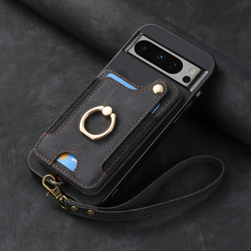 Load image into Gallery viewer, [With Card Slot] Google Pixel 9/A/Pro/XL - Vintage Detachable Wallet Shockproof Stand Phone Case
