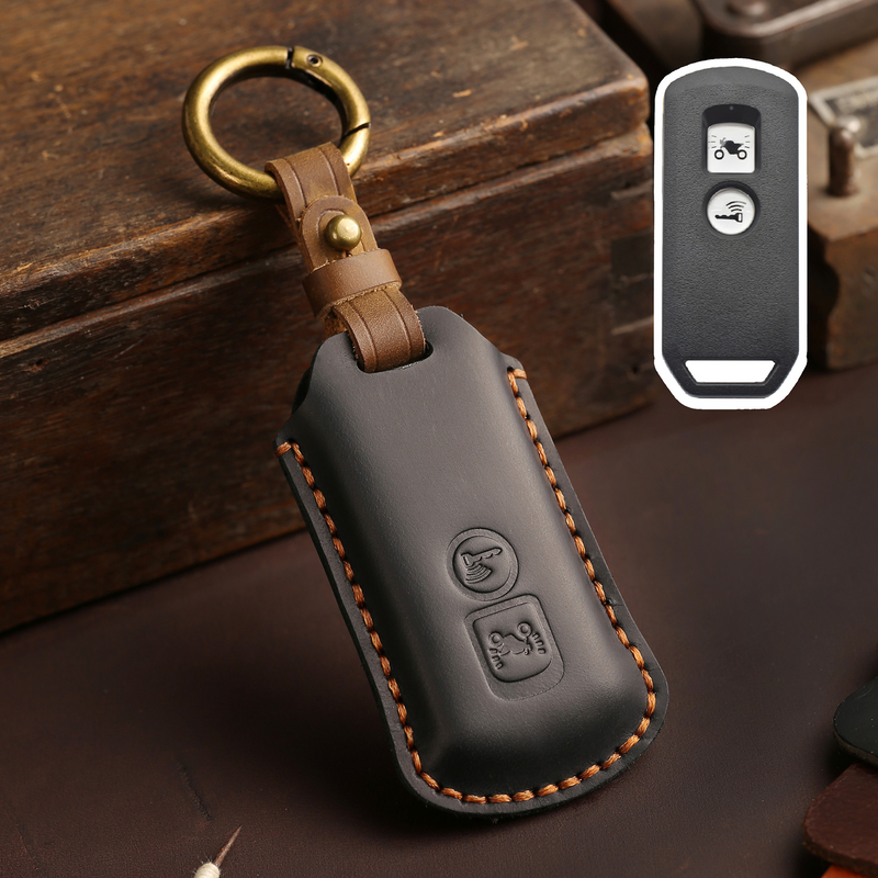 Load image into Gallery viewer, Honda Motorcycle Handcrafted Genuine Leather Car Key Fob Case Cover For PCX 125, PCX 150, PCX 160, ADV 150, ADV160, SH 125i, SH150i, Forza 300, Forza 350
