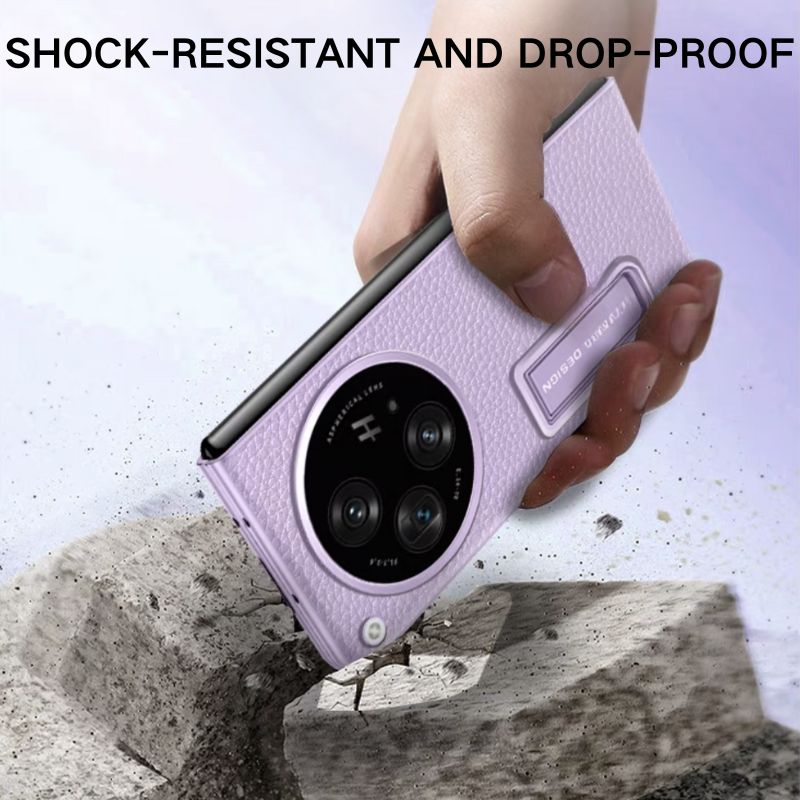 [Built in Stand] OPPO Find N3 (CPH2499) - Ultra Thin & Shockproof Lychee Pattern Leather Stand Series Case - i-Station Mobile Phone & Electronic Device Repair and Accessories