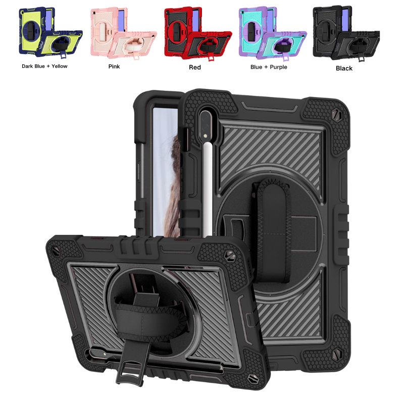 Load image into Gallery viewer, [Built-in Stand] Samsung Galaxy Tab S7 Plus/S8 Plus/S7 FE/S9 Plus/S9 FE Plus 12.4&quot; - 360 Degree Rotating Shockproof Protection Case With Hand &amp; Shoulder Strap
