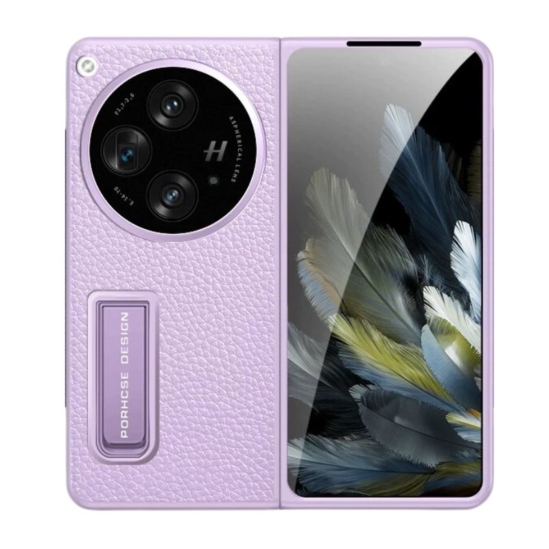 Load image into Gallery viewer, [Built in Stand] OPPO Find N2 (PGU110) - Ultra Thin &amp; Shockproof Lychee Pattern Leather Stand Series Case
