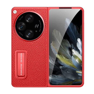[Built in Stand] OPPO Find N3 (CPH2499) - Ultra Thin & Shockproof Lychee Pattern Leather Stand Series Case - i-Station Mobile Phone & Electronic Device Repair and Accessories