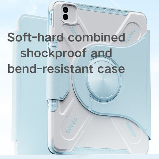 [With Pen Slot] Apple iPad 7th/8th/9th Gen (2019/2020/2021) 10.2" - 360 Degree Hard Shell Full-body Rotating Stand With Airbag Shockproof Protection