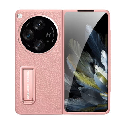[Built in Stand] OPPO Find N3 (CPH2499) - Ultra Thin & Shockproof Lychee Pattern Leather Stand Series Case - i-Station Mobile Phone & Electronic Device Repair and Accessories