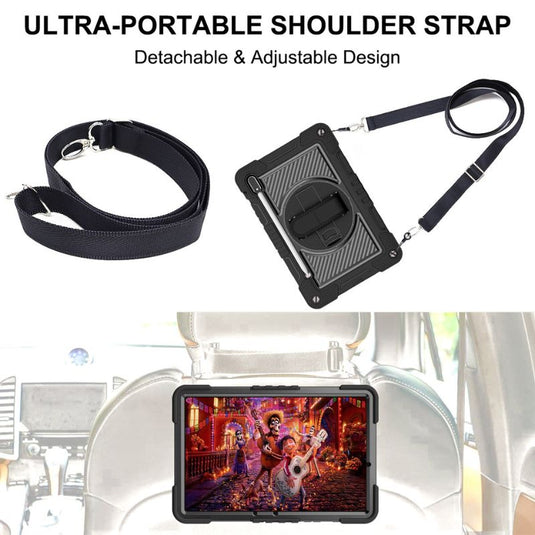 [Built-in Stand] Samsung Galaxy Tab A 2019 8" (T290/T295Y) - 360 Degree Rotating Shockproof Protection Case With Hand & Shoulder Strap