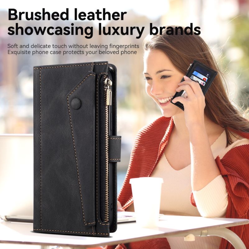 Load image into Gallery viewer, [With Card Slot]  Apple iPhone 14/Plus/Pro/Max - Multi Functional Business Leather Wallet Series Case With Strap
