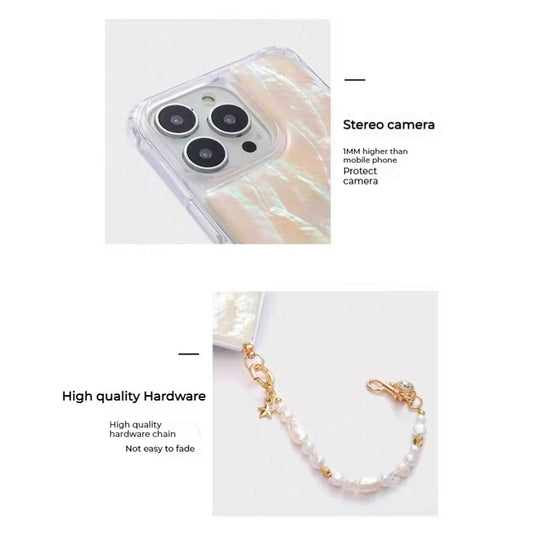 Apple iPhone 13/Pro/Max - Natural Pearl Shell Handheld Chain Bracelet Fashion-Forward Series Case