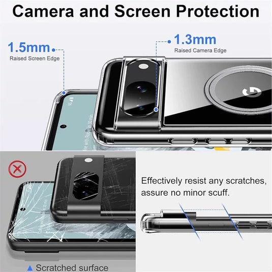 [Magsafe Compatible] Google Pixel 6 Pro - Transparent Magnetic Shockproof Airbag Essentials Series Case