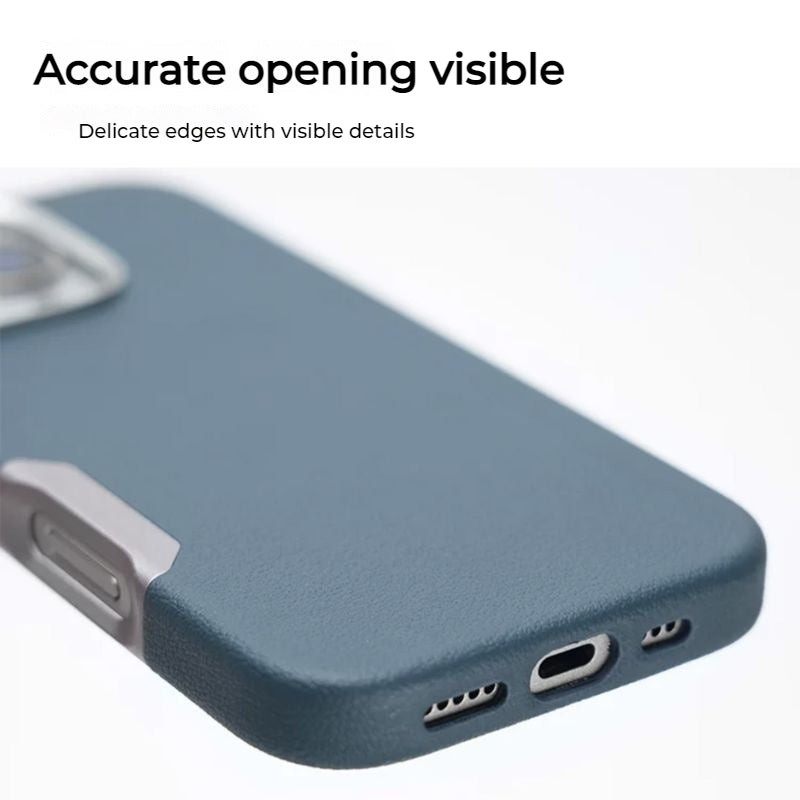 Load image into Gallery viewer, [Magsafe Compatible] Apple iPhone 16/Plus/Pro/Max - Metal Camera Button Leather Magnetic Shockproof Essentials Series Case
